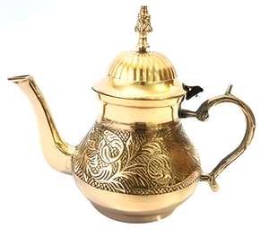 Artistic Handcrafted Brass Teapot <b>with</b> Antique Finish and Detailed Floral Engraving, Decorative Tea <b>Kettle</b> for Display Decor - Product Image 1