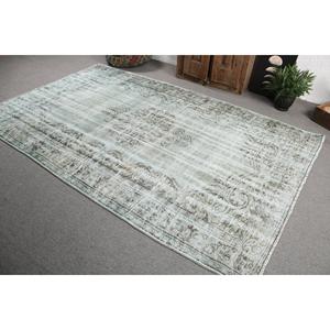 Alfombra Turca Grande de 5.9x9.4 pies (181x285 cm), Alfombra Persa Azul Vintage - Product Image 4