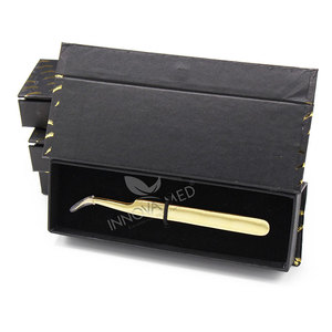 คีมหนีบขนตาปลอมสีทองกล่องสีขาวแหนบต่อขนตาปลอมมีความแม่นยำสูงป้องกันไฟฟ้าสถิตย์ - Product Image 4