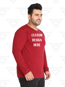 T-shirts surdimensionnés à manches longues et à col rond en usine Chemise personnalisée Big Tall Men T-Shirt 100% Cotton T-shirt 2023 OEM - Product Image 5