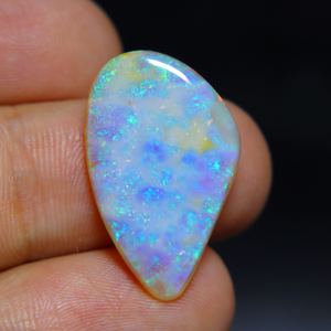 Cabochon en opale de feu bleue australienne naturelle de 11.00 carats 26X16X4MM pierre précieuse en vrac coupe fantaisie pour la fabrication de bijoux - Product Image 2