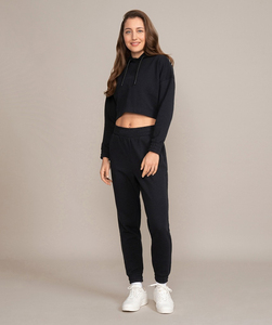 เสื้อฮู้ดแบบซิปรูดเปิดไหล่แบบเต็มตัวผ้าฟลีซเนื้อนุ่มโอเวอร์ไซส์สำหรับผู้หญิงเสื้อครอป - Product Image 5