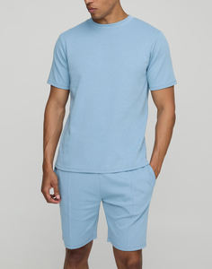 OEM venta al por mayor de calidad de Exportación personalizada de algodón de primera calidad cómodo duradero tela Regular Fit para hombre de 2 piezas Conjunto de camiseta - Product Image 4