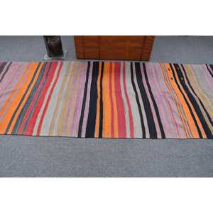 3.6x12.9 ft Vintage Turkish Rug, <b>Runner</b> Rug, Kilim <b>Red</b> Wool Rug - Product Image 3