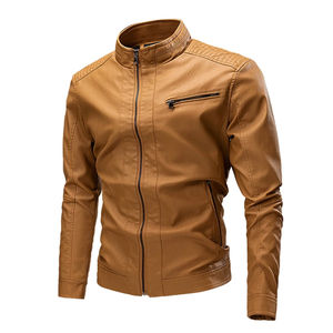 Nueva chaqueta de cuero para hombre, chaqueta de cuero para hombre, chaqueta de cuero para motocicleta, ropa informal ligera para hombre - Product Image 4