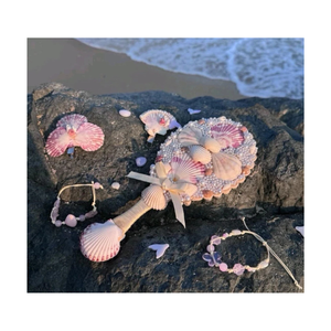 Espejo de concha marino decorativo hecho a mano con conchas inspiradas en el océano, ideal para arte de pared costera y decoración náutica del hogar - Product Image 3