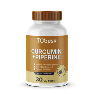 Vente chaude, soutien articulaire, confort, réduction de la fatigue, capsules végétales, compléments alimentaires, fabricant TCbesk, capsules de curcumine + piperine - Product Image 1