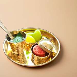 ชุด pooja bhog thali ทองเหลืองขนาดเล็ก (5ชิ้น) - Product Image 3