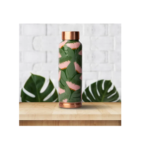 ขวดน้ำทองแดงมาตรฐานดีไซน์ขวดน้ำหญ้าน้ำทองแดงพิมพ์ลาย - Product Image 2