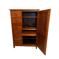 Armoire en bois massif de style traditionnel avec tiroirs et porte pour chambre à coucher, hôtel, appartement ou villa
