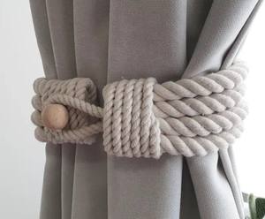 Lazos para Cortinas, Hechos a Mano..Decoración para Cortinas..Cuerda de Algodón Blanca..Accesorios para Ventanas - Product Image 1