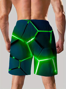 Short de plage en coton spandex à séchage rapide écologique grande taille pour hommes, impression numérique, extensible dans les 4 sens, imperméable - Product Image 2