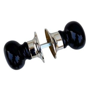 Tiradores de puerta hechos a mano de cerámica negra tradicional, conjunto de 2 morrales redondos, manijas de muebles de 2,25 pulgadas, nuevo diseño MDH-03 - Product Image 1