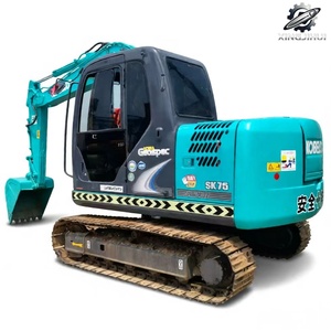 รถขุด Kobelco SK75 มือสอง ขนาด 7.5 ตัน บุ้งกี๋ 0.38 ลบ.ม. ของแท้จากญี่ปุ่น รถขุดตีนตะขาบขนาดเล็กสำหรับงานก่อสร้าง ชั่วโมงการใช้งานต่ำ ได้รับการรับรองมาตรฐาน CE - Product Image 1