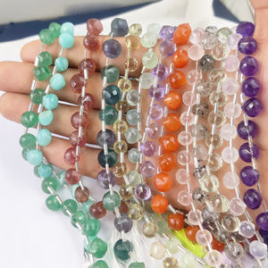 Pierre précieuse d'agate en mousse de qualité AAA, 7-10mm, forme de goutte, facette coupée, 8 pouces de Long, perles étoilées pour la fabrication de bijoux et de bracelets - Product Image 5