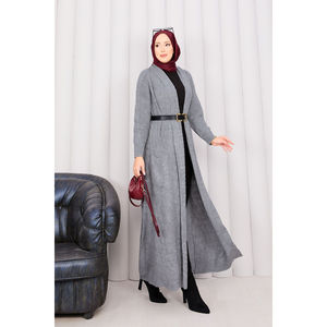 <span class=keywords><strong>Cardigan</strong></span> in Maglia con Collo <span class=keywords><strong>a</strong></span> Scialle e Treccia Grigia Casual per la Stagione Autunnale - Product Image 4