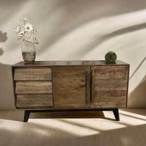 Mueble de TV Moderno de Diseño Elegante en Madera y Juego de Mesa de Centro para Sala de Estar, Armarios y Almacenamiento de Muebles en Hoteles y Apartamentos - Product Image 1