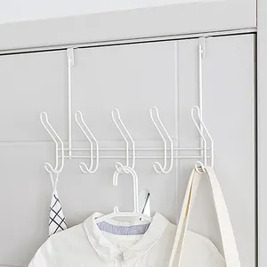 Neuheit Dusche Badezimmer Metall Stahl Organizer Hängende Schlüssel Kleidung Handtuch Mantel Stoff Rack Haken hinter der Tür über Tür Kleiderbügel