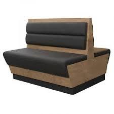 Hot Sale Modern Indoor Restaurant High Back <b>Bench</b> Chair Light Brown Black Faux Leather Teak Mahogany Mall Living Room Hotel - Product Image 5