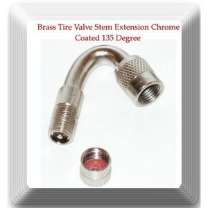 1 Kit Brass <b>Tire</b> <b>Valve</b> Stem <b>Extension</b> Chrome coated 135 Degree - Product Image 1