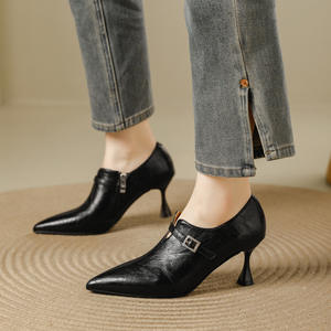 Escarpins à talons hauts en daim à bout pointu pour femmes, design élégant pour mariage, fête et banquet, nouveaux styles - Product Image 1