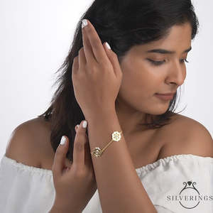 NOVAMART Fine Silverings 925 Sterling <b>Silver</b> Gold and Flower Fairy Design Fashion <b>Charm</b> <b>Bracelet</b> Wholesale Export - Product Image 2