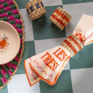 Décoration de table pour la fête de Thanksgiving, serviettes en tissu d'herbe marine faites à la main, anneaux de serviette en herbe marine - Product Image 3