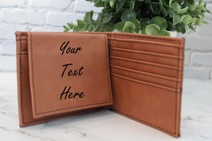 Portefeuille à rabat en cuir PU gravable au laser avec affichage d'identité, personnalisé pour homme, en cuir végétalien, gravé Mineti MLAW CN - Product Image 5