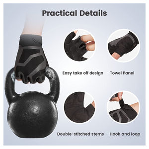 Guantes de Ciclismo de Media Palma, Transpirables, de Cuero, Compatibles con Pantalla Táctil, para Deportes al Aire Libre, Levantamiento de Pesas, Trabajo en Fábrica - Product Image 4
