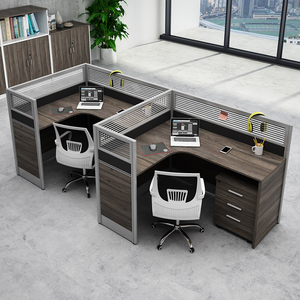 Modern Classic Extendable 4-Seat Commercial Use Office <b>Workstation</b> Free Combination Wooden Laminated Cubicle Desk Panel - Product Image 3