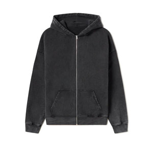 Sudaderas con capucha gráficas con letras de algodón 100% para hombre, sudaderas de lana holgadas informales de gran tamaño, sudadera con cremallera a la moda - Product Image 5