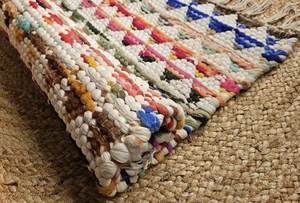 Tapis Chindi en coton recyclé à motif de diamant moderne de haute qualité tissé à la main et fabriqué à la machine pour un usage domestique tapis et ensembles - Product Image 2