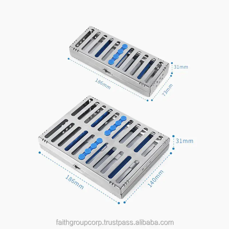 Esterilização dental Estéril Instrumento Cassette Para 4 Pc Autoclave Destacável Aço Inoxidável Bandeja Rack Box