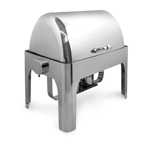 Rectangular Silver Roll Top Chafing Dish With <b>Stand</b> Electric Heating Buffet Display Temperature <b>Control</b> Manual - Product Image 5