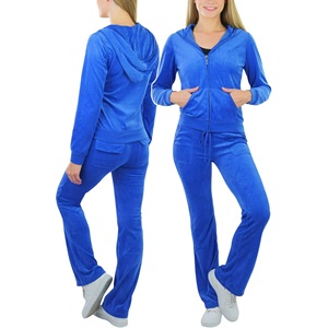 Conjunto Deportivo de Terciopelo para Mujer, 2 Piezas, Ropa Deportiva de Invierno para Mujer, Chándal Personalizado de Felpa con Patrón Sólido - Product Image 2