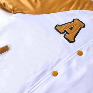 แจ็คเก็ตเบสบอลรุ่นเฮฟวี่เวท500ก. สำหรับผู้ชายเสื้อแจ็กเก็ตเลตเทอร์แมนเคลือบสี - Product Image 3