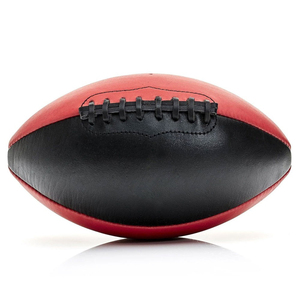 Ballon de football américain en cuir véritable noir personnalisé MESS SPORTS, ballon de rugby pour adultes, sports de plein air - Product Image 3