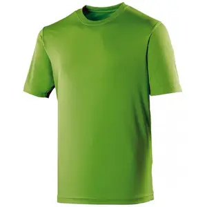 Camiseta casual esportiva para homens, logotipo de fábrica, 100% poliéster, roupa casual