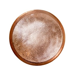 Bandeja Redonda de Metal Antigua de Cobre Puro Martillado, Bandeja Redonda de Cobre para el Hogar y Hoteles, Fabricante y Mayorista - Product Image 1