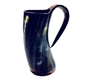 Mug en corne de buffle médiévale de qualité alimentaire, mug en corne sculptée viking, mug incurvé en provenance d'Inde - Product Image 5