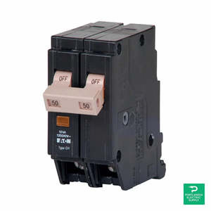Disjoncteur Eaton CHF250 bipolaire 50A à montage sur rail DIN, type MCB - Product Image 3