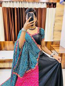 Festival Wear couleur incroyable pur coton Lehenga Choli avec Dupatta avec impression et fournisseur de travail de dentelle Gamthi de l'Inde - Product Image 6