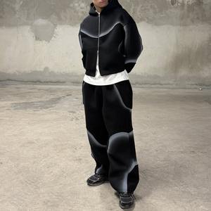 Conjunto Deportivo de Alta Calidad Personalizado de Algodón y Poliéster con Cremallera, Sudadera con Capucha y Pantalones Deportivos con Lavado Ácido, Unisex - Product Image 1