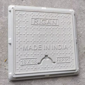 Couvercle de regard en PRV haute résistance, robuste, carré 18x24, gris, écologique, anticorrosion, étanche, anti-UV - Product Image 1