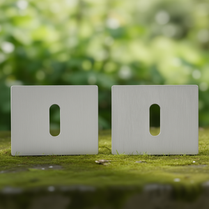 Stainless Steel Keyhole Escutcheon Pair OB Rectangular HOPPE <b>Door</b> <b>Plates</b> F69 Escutcheon Thickness 2mm E847NS - Product Image 3