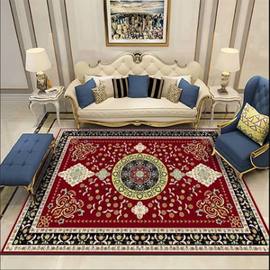 Tapis de luxe en velours cristallin, doux au toucher, avec base à pois personnalisée, pour villa, escalier, couloir, motif médaillon classique, tissage tufté, pour la maison - Product Image 5