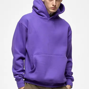 Sudadera con capucha extragrande de forro polar de algodón 100% para hombre, diseño a cuadros, logotipo personalizado, proveedor OEM y ODM, técnicas teñidas lisas de invierno - Product Image 4