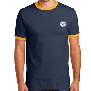 50% polyester/50% cotton jersey knit Contrast color <b>collar</b> and cuffs ringer <b>t</b> <b>shirts</b> - Product Image 3