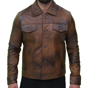 Cuir de vachette de qualité supérieure hommes élégant moto hiver veste mince noir motard Style complet protection coupe-vent support - Product Image 5