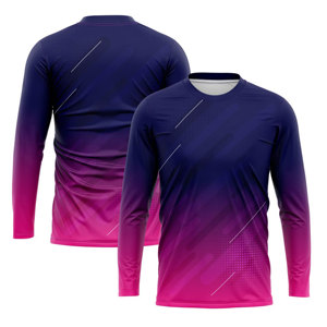 Maillots de football respirants à manches longues et col en V, extensibles dans quatre directions, coupe-vent, 100 % polyester, personnalisables avec logo d'équipe, pour adultes, vente en gros - Product Image 4